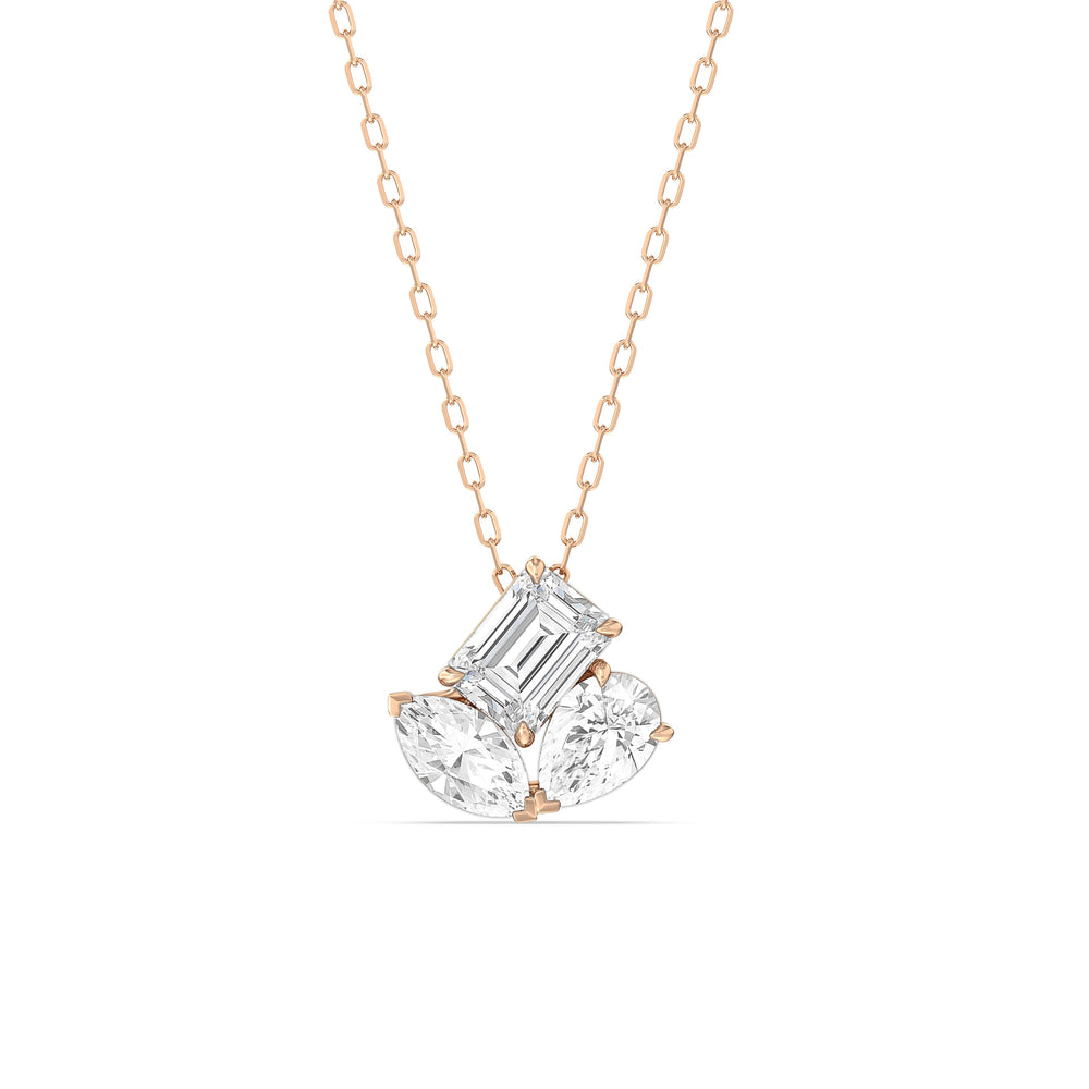 Trilogy Melody Diamond Necklace with 14KT Rose Gold / Lab / 2 1/8 Cut Diamond in 14KT Rose Gold / Lab / 2 1/8 view 1
