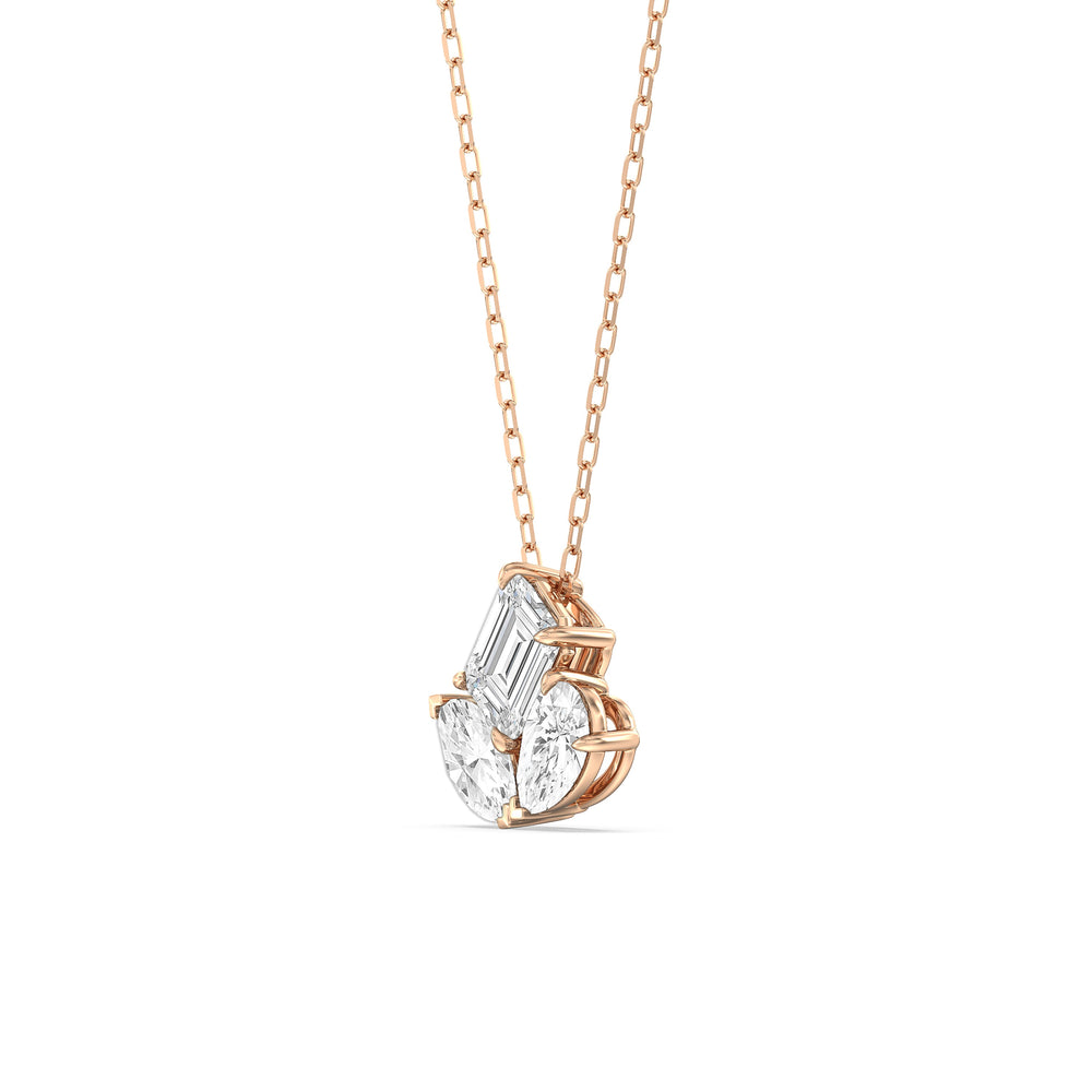 Trilogy Melody Diamond Necklace with 14KT Rose Gold / Lab / 2 1/8 Cut Diamond in 14KT Rose Gold / Lab / 2 1/8 view 2
