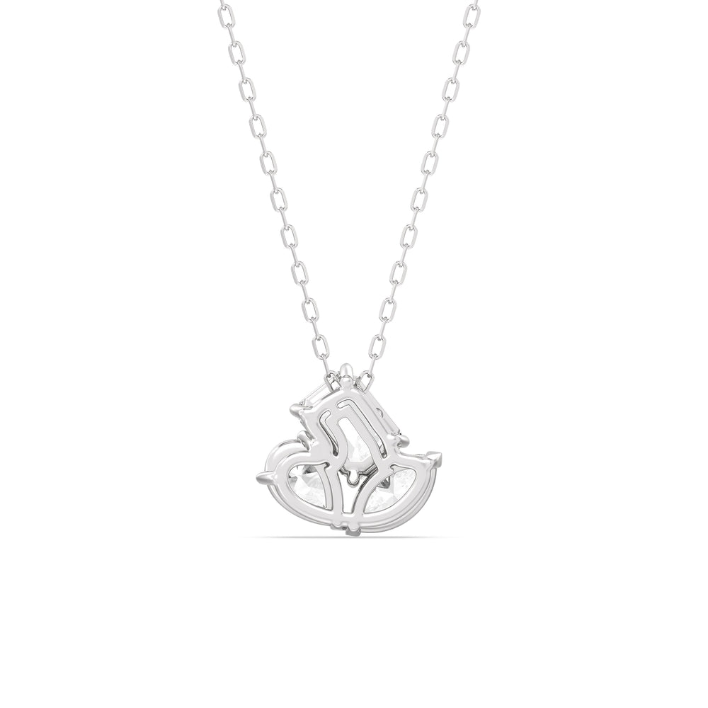 Trilogy Melody Diamond Necklace with 14KT White Gold / Lab / 2 1/8 Cut Diamond in 14KT White Gold / Lab / 2 1/8 view 6
