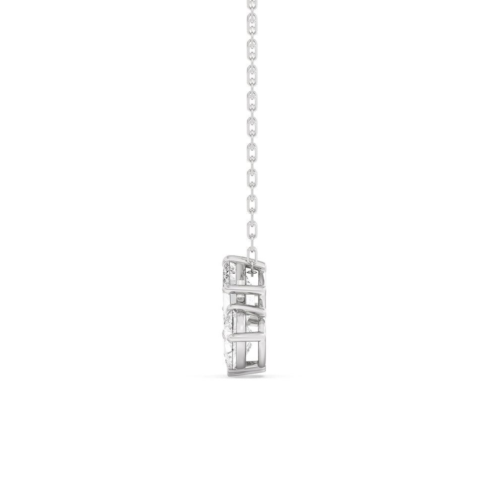 Trilogy Melody Diamond Necklace with 14KT White Gold / Lab / 2 1/8 Cut Diamond in 14KT White Gold / Lab / 2 1/8 view 5

