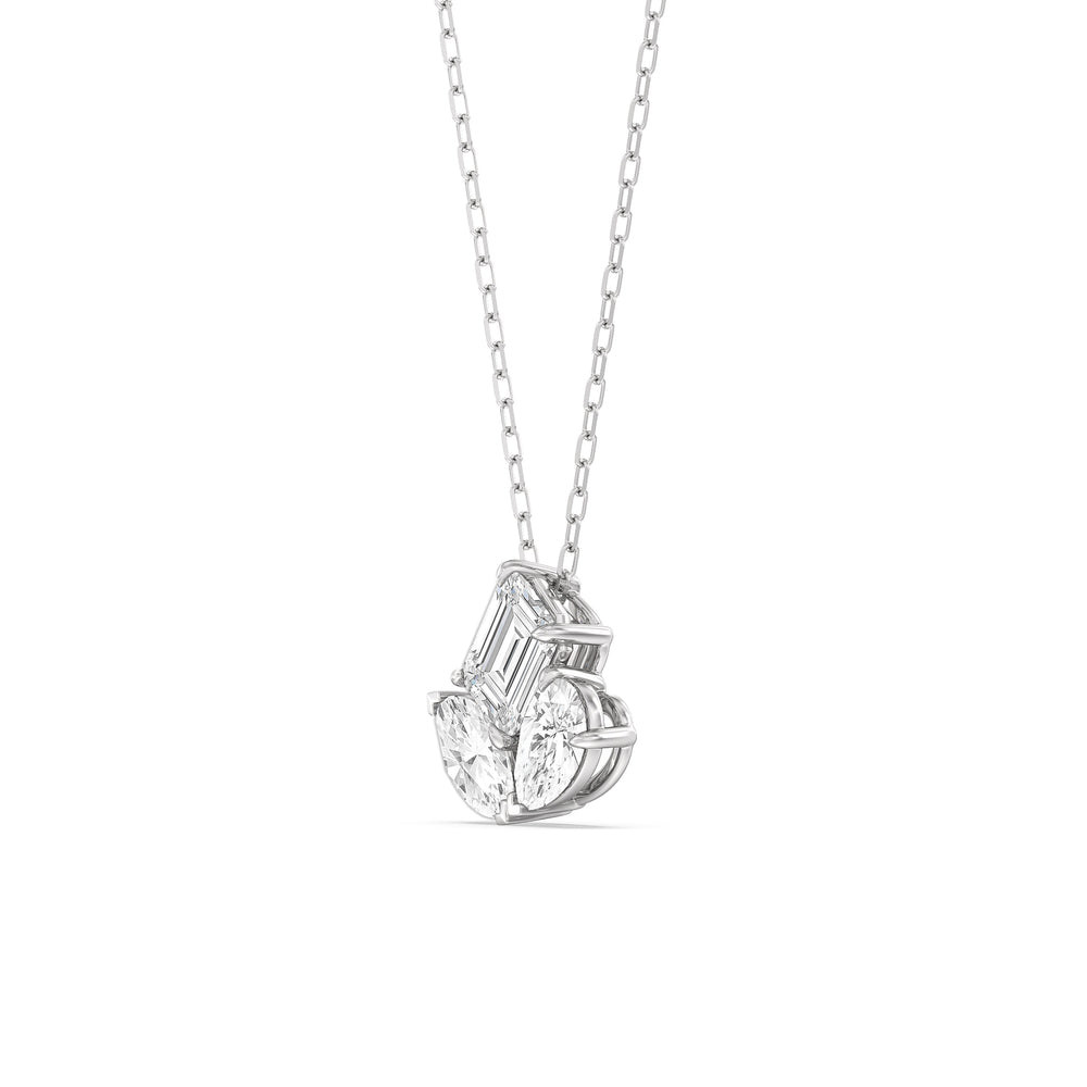 Trilogy Melody Diamond Necklace with 14KT White Gold / Lab / 2 1/8 Cut Diamond in 14KT White Gold / Lab / 2 1/8 view 2
