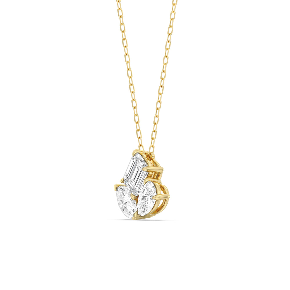 Trilogy Melody Diamond Necklace with 14KT Yellow Gold / Lab / 2 1/8 Cut Diamond in 14KT Yellow Gold / Lab / 2 1/8 view 2
