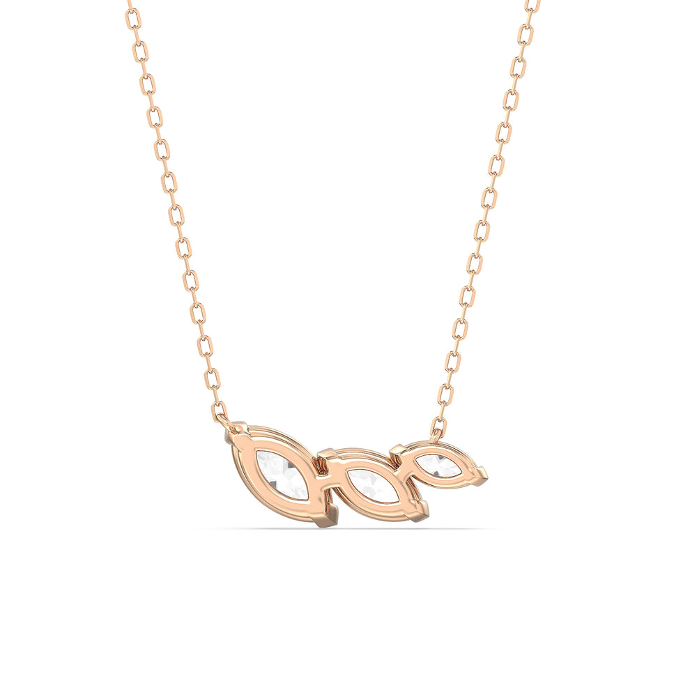 Trilogy Marquise Diamond Necklace with 14KT Rose Gold / Lab / 1 1/2 Cut Diamond in 14KT Rose Gold / Lab / 1 1/2 view 6
