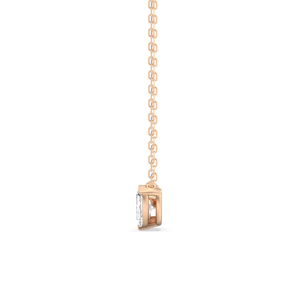 Trilogy Marquise Diamond Necklace with 14KT Rose Gold / Lab / 1 1/2 Cut Diamond in 14KT Rose Gold / Lab / 1 1/2 view 5
