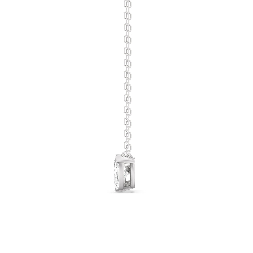 Trilogy Marquise Diamond Necklace with 14KT White Gold / Lab / 1 1/2 Cut Diamond in 14KT White Gold / Lab / 1 1/2 view 5
