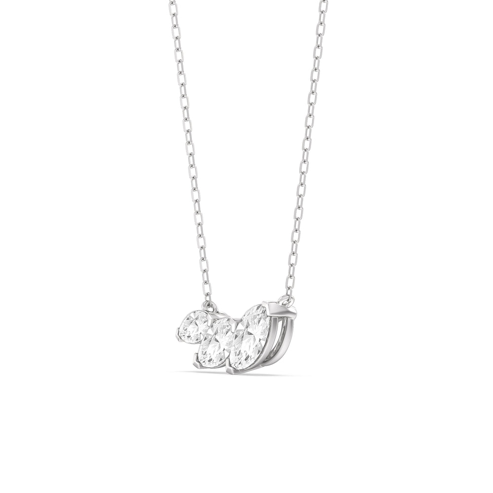 Trilogy Marquise Diamond Necklace with 14KT White Gold / Lab / 1 1/2 Cut Diamond in 14KT White Gold / Lab / 1 1/2 view 2
