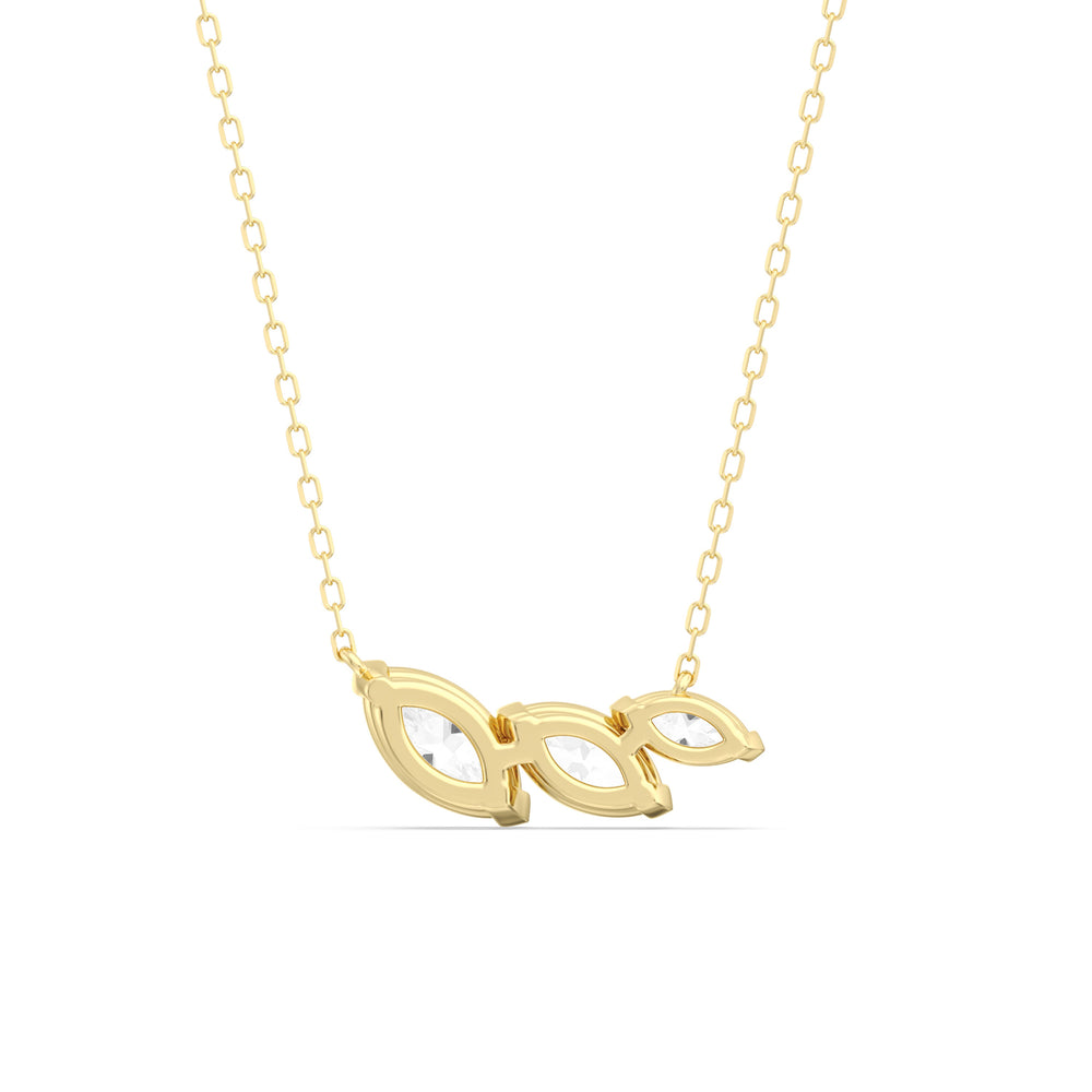 Trilogy Marquise Diamond Necklace with 14KT Yellow Gold / Lab / 1 1/2 Cut Diamond in 14KT Yellow Gold / Lab / 1 1/2 view 6
