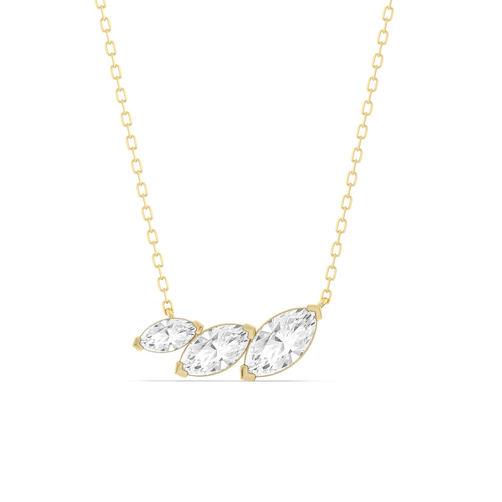 Trilogy Marquise Diamond Necklace with 14KT Yellow Gold / Lab / 1 1/2 Cut Diamond in 14KT Yellow Gold / Lab / 1 1/2 view 1
