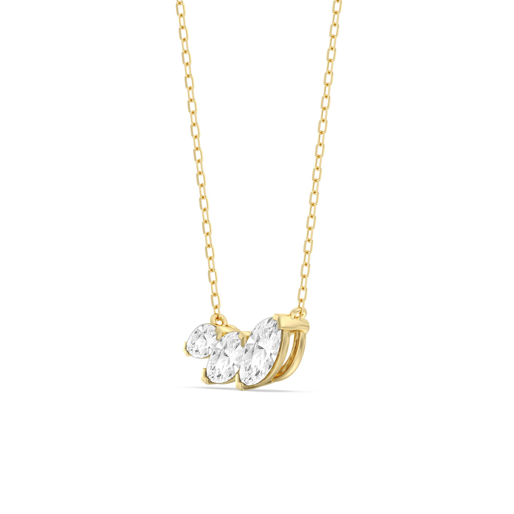 Trilogy Marquise Diamond Necklace with 14KT Yellow Gold / Lab / 1 1/2 Cut Diamond in 14KT Yellow Gold / Lab / 1 1/2 view 2
