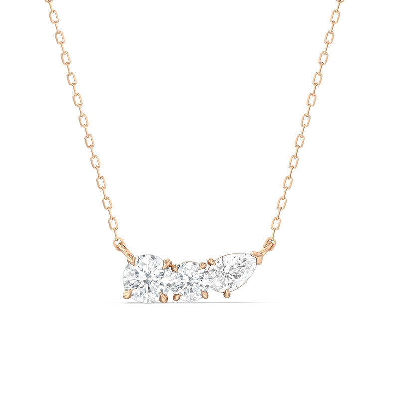 Trio Pear Cluster Necklace