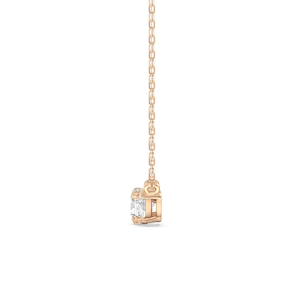 Trio Pear Cluster Necklace with 14KT Rose Gold / Lab / 1 1/2 Cut Diamond in 14KT Rose Gold / Lab / 1 1/2 view 5
