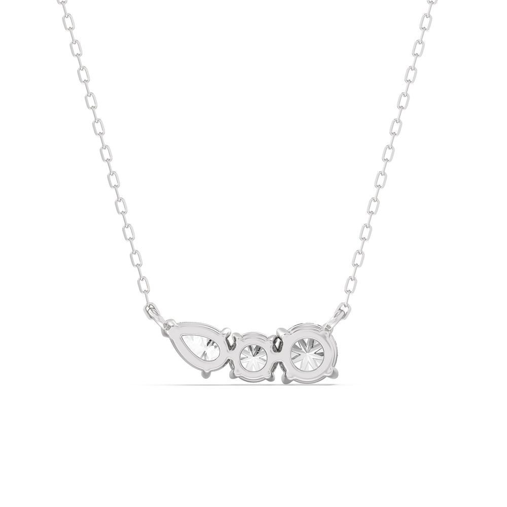 Trio Pear Cluster Necklace with 14KT White Gold / Lab / 1 1/2 Cut Diamond in 14KT White Gold / Lab / 1 1/2 view 6
