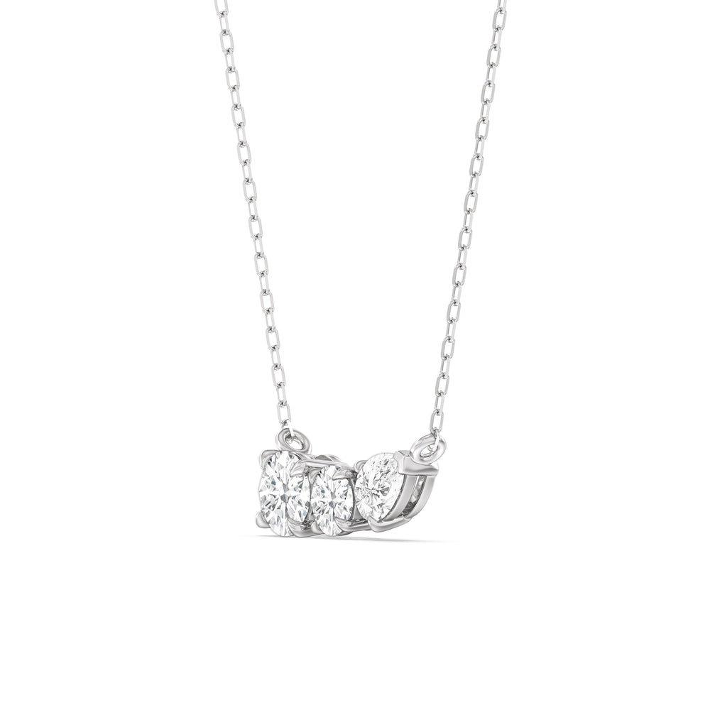 Trio Pear Cluster Necklace with 14KT White Gold / Lab / 1 1/2 Cut Diamond in 14KT White Gold / Lab / 1 1/2 view 2
