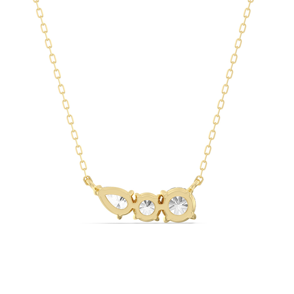 Trio Pear Cluster Necklace with 14KT Yellow Gold / Lab / 1 1/2 Cut Diamond in 14KT Yellow Gold / Lab / 1 1/2 view 6
