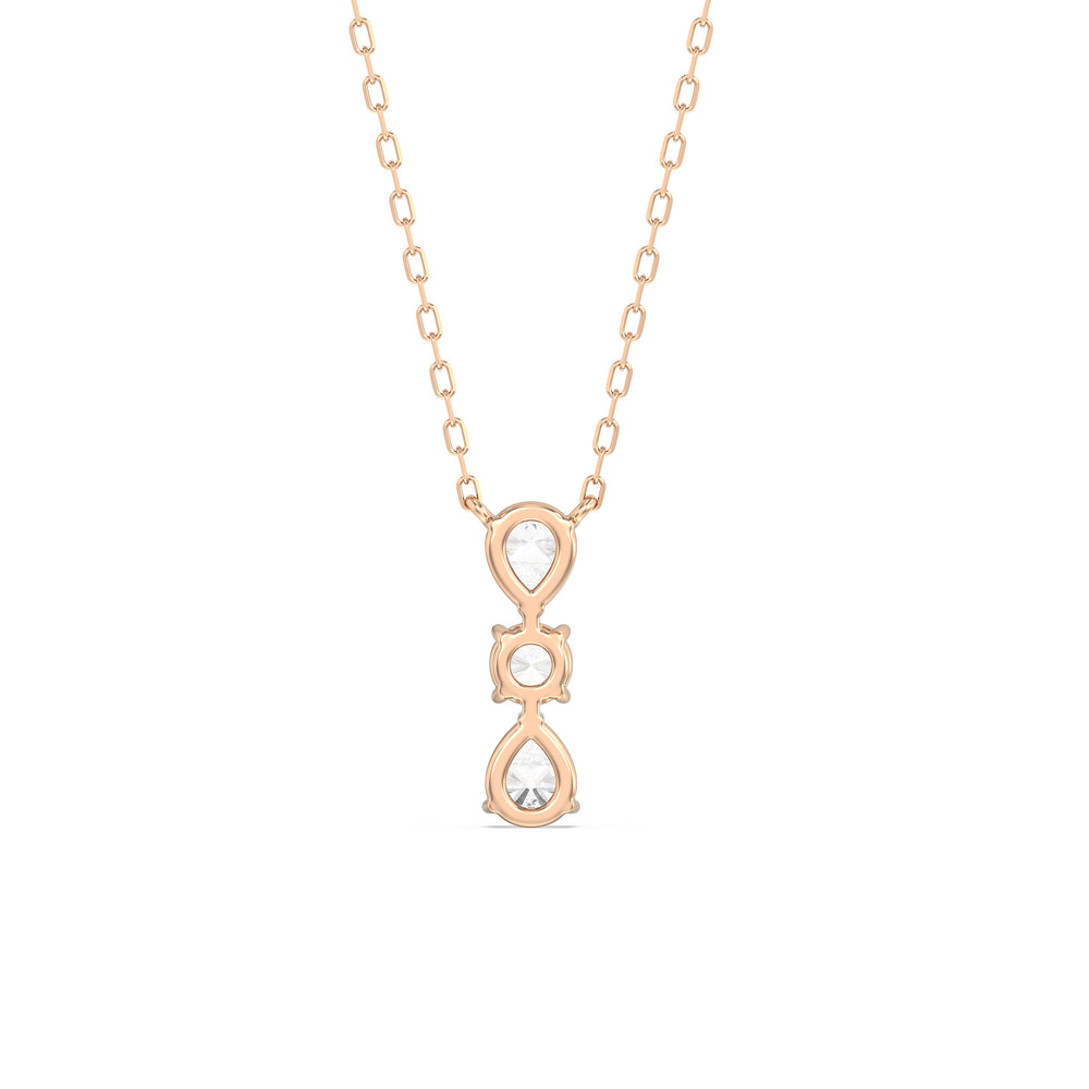 Shimmering Cascade Diamond Necklace with 14KT Rose Gold / Lab / 3/4 Cut Diamond in 14KT Rose Gold / Lab / 3/4 view 6
