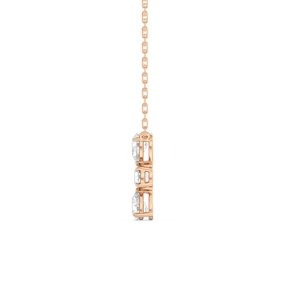 Shimmering Cascade Diamond Necklace with 14KT Rose Gold / Lab / 3/4 Cut Diamond in 14KT Rose Gold / Lab / 3/4 view 5
