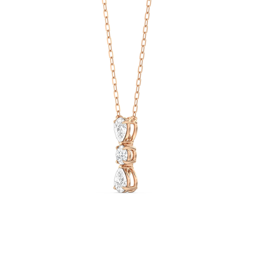 Shimmering Cascade Diamond Necklace with 14KT Rose Gold / Lab / 3/4 Cut Diamond in 14KT Rose Gold / Lab / 3/4 view 2
