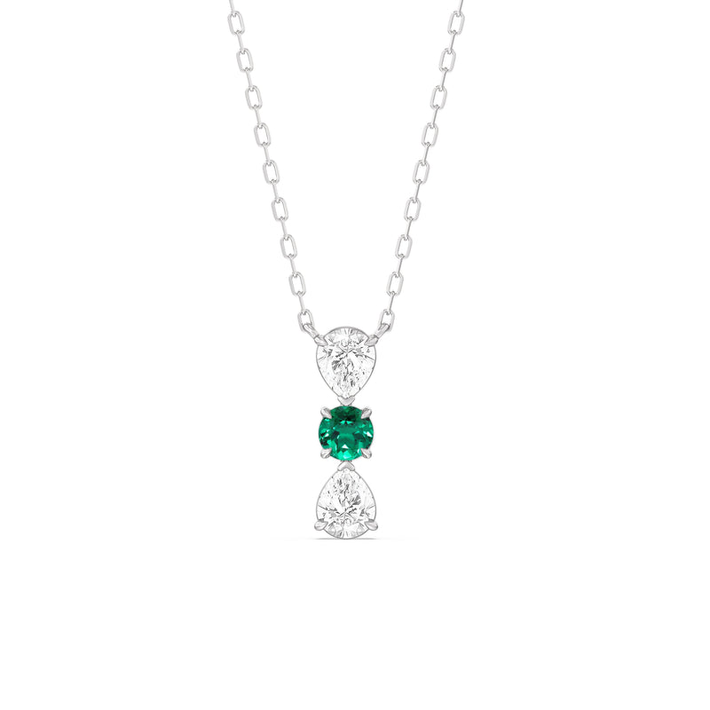 Emerald and Diamond Shimmering Cascade Necklace
