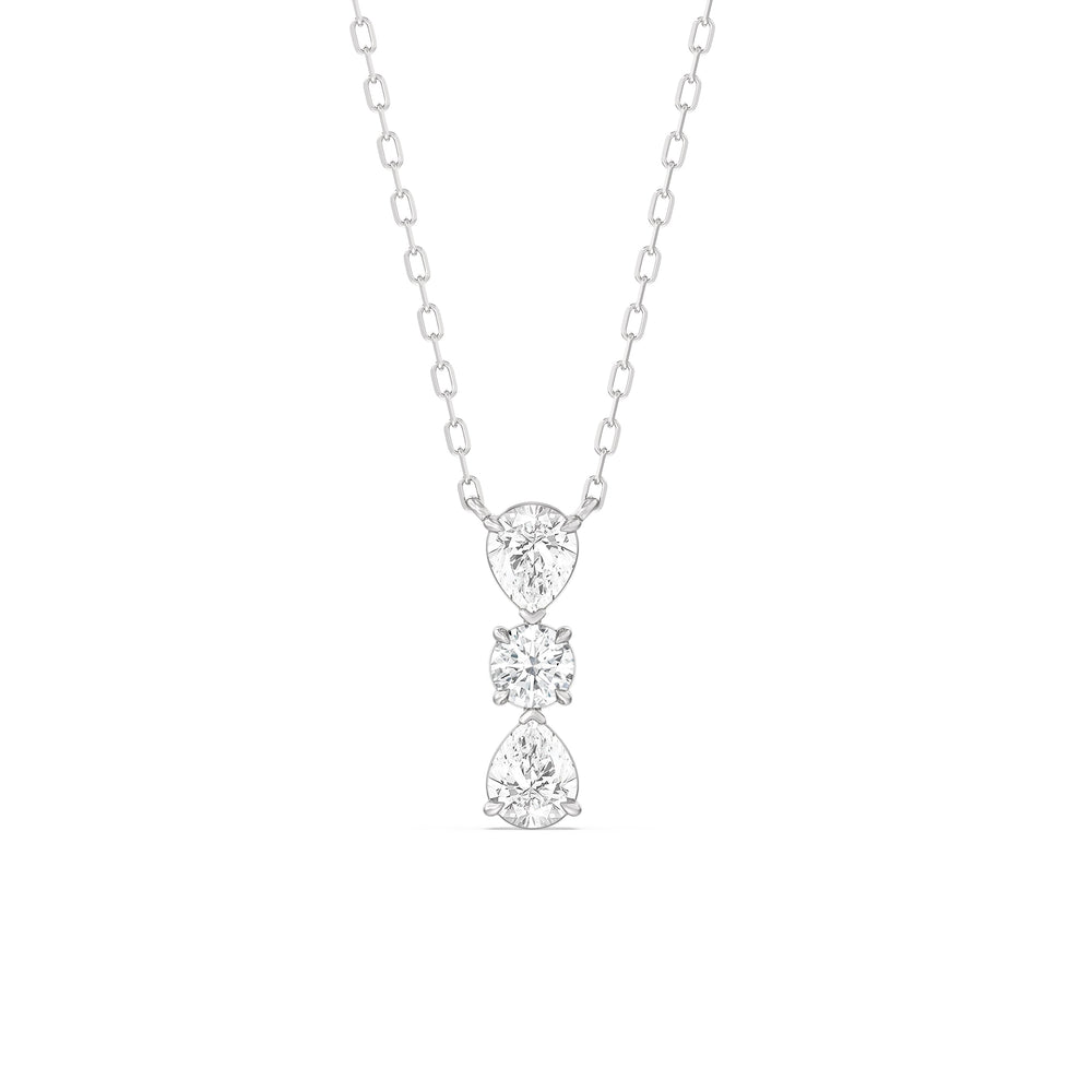 Shimmering Cascade Diamond Necklace with 14KT White Gold / Lab / 3/4 Cut Diamond in 14KT White Gold / Lab / 3/4 view 1
