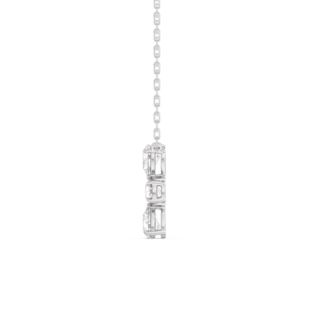 Shimmering Cascade Diamond Necklace with 14KT White Gold / Lab / 3/4 Cut Diamond in 14KT White Gold / Lab / 3/4 view 5
