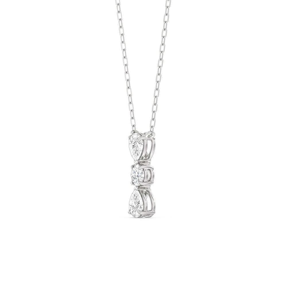 Shimmering Cascade Diamond Necklace with 14KT White Gold / Lab / 3/4 Cut Diamond in 14KT White Gold / Lab / 3/4 view 2
