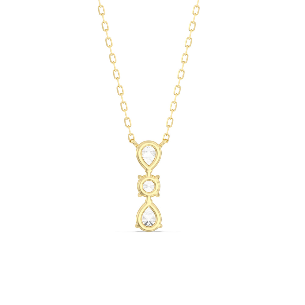 Shimmering Cascade Diamond Necklace with 14KT Yellow Gold / Lab / 3/4 Cut Diamond in 14KT Yellow Gold / Lab / 3/4 view 6
