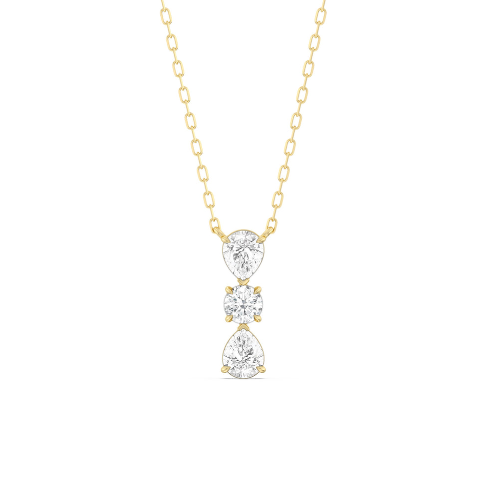 Shimmering Cascade Diamond Necklace with 14KT Yellow Gold / Lab / 3/4 Cut Diamond in 14KT Yellow Gold / Lab / 3/4 view 1
