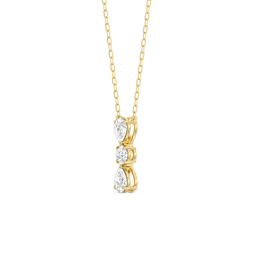 Shimmering Cascade Diamond Necklace with 14KT Yellow Gold / Lab / 3/4 Cut Diamond in 14KT Yellow Gold / Lab / 3/4 view 2
