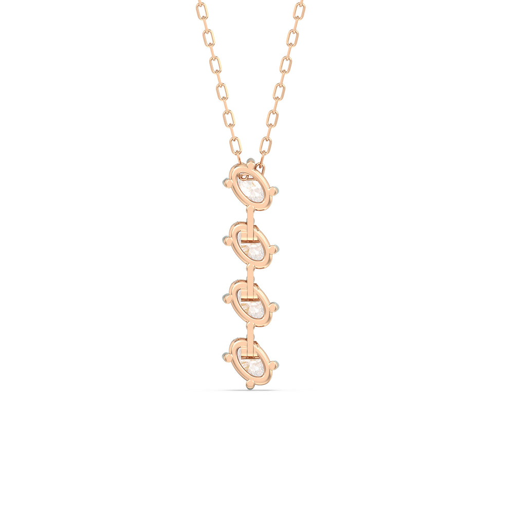 Cascade Diamond Necklace with 14KT Rose Gold / Lab / 1 Cut Diamond in 14KT Rose Gold / Lab / 1 view 6
