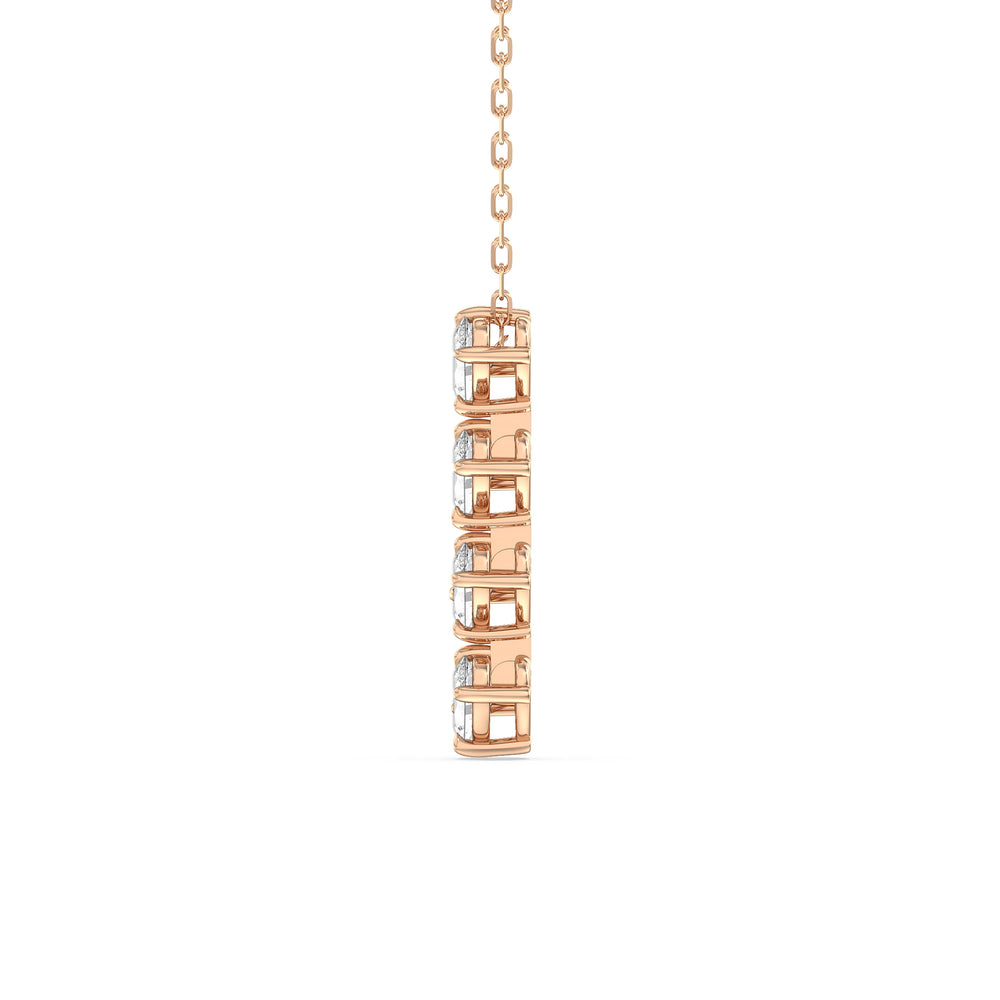 Cascade Diamond Necklace with 14KT Rose Gold / Lab / 1 Cut Diamond in 14KT Rose Gold / Lab / 1 view 5
