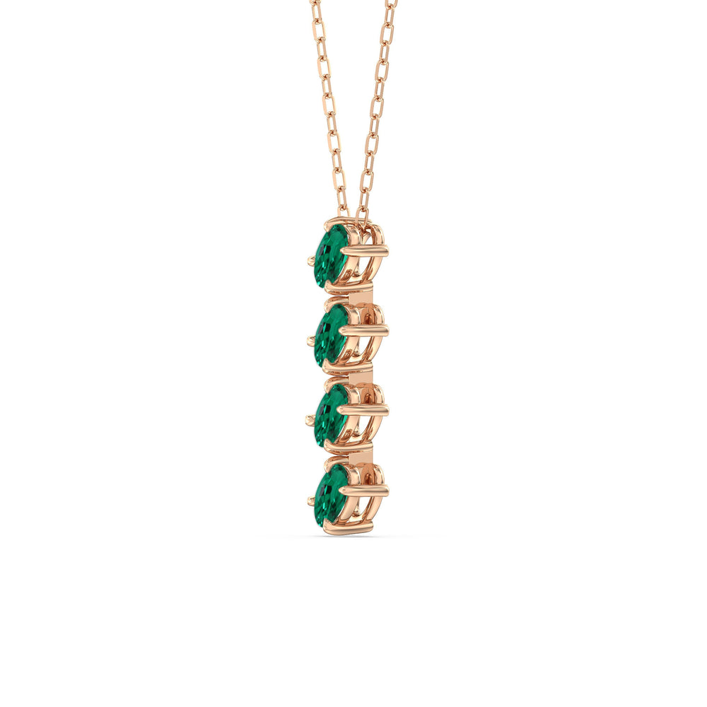 Emerald Cascade Necklace with 14KT Rose Gold Cut Diamond in 14KT Rose Gold view 2
