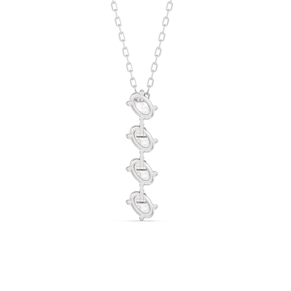 Cascade Diamond Necklace with 14KT White Gold / Lab / 1 Cut Diamond in 14KT White Gold / Lab / 1 view 6
