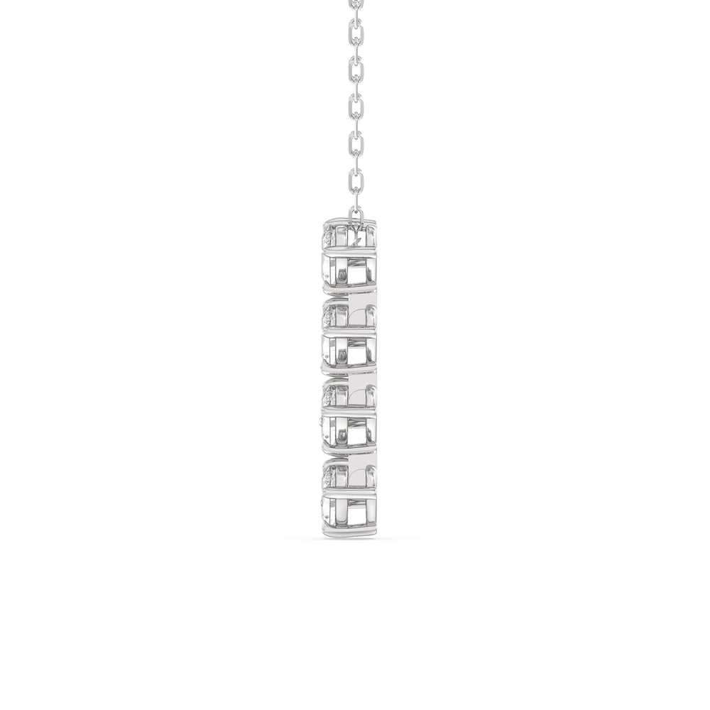 Cascade Diamond Necklace with 14KT White Gold / Lab / 1 Cut Diamond in 14KT White Gold / Lab / 1 view 5
