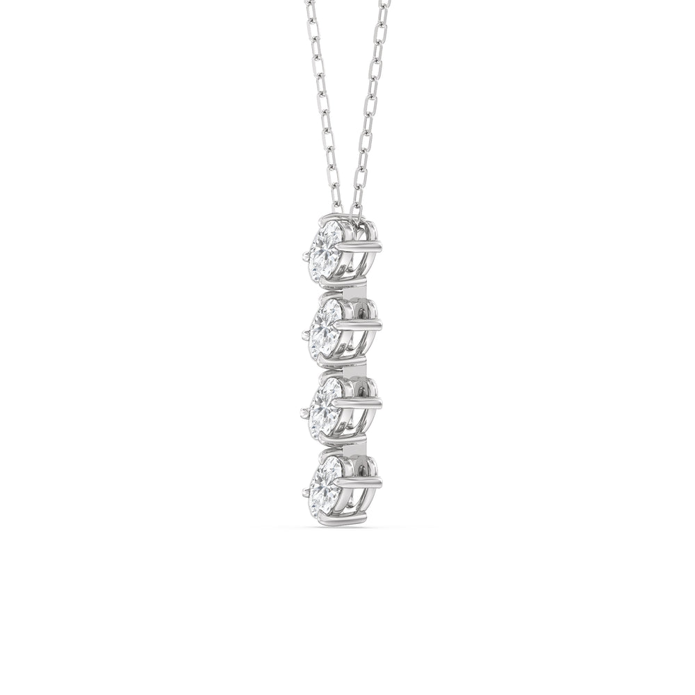 Cascade Diamond Necklace with 14KT White Gold / Lab / 1 Cut Diamond in 14KT White Gold / Lab / 1 view 2
