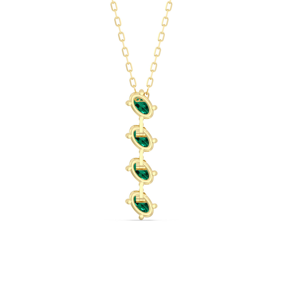 Emerald Cascade Necklace with 14KT Yellow Gold Cut Diamond in 14KT Yellow Gold view 4

