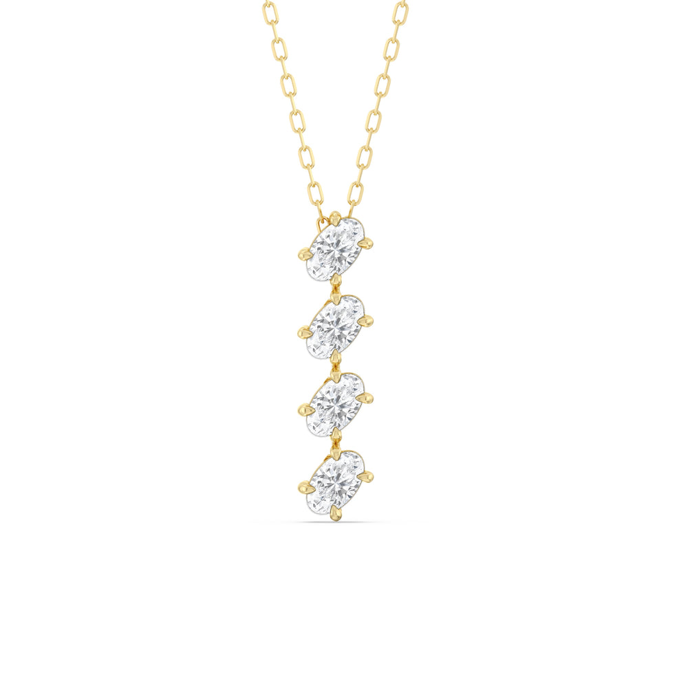 Cascade Diamond Necklace with 14KT Yellow Gold / Lab / 1 Cut Diamond in 14KT Yellow Gold / Lab / 1 view 1
