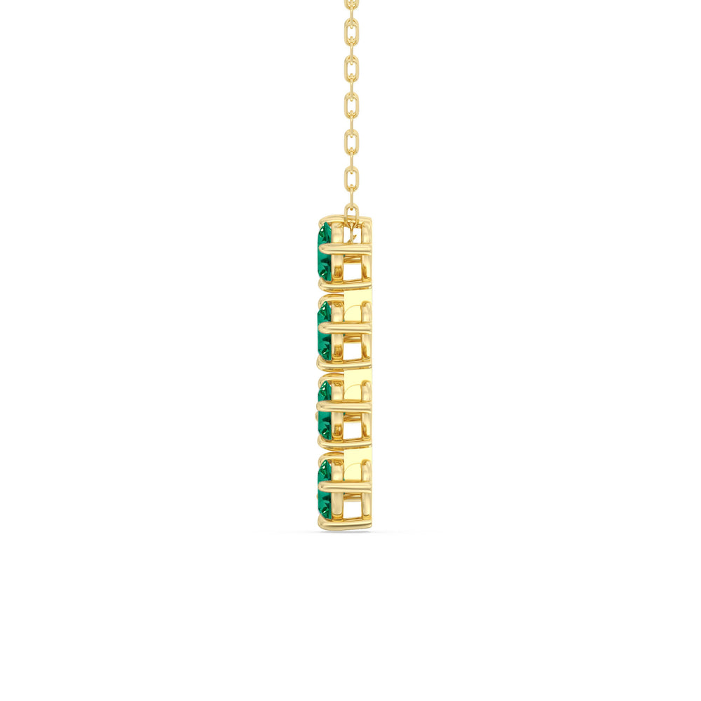 Emerald Cascade Necklace with 14KT Yellow Gold Cut Diamond in 14KT Yellow Gold view 3
