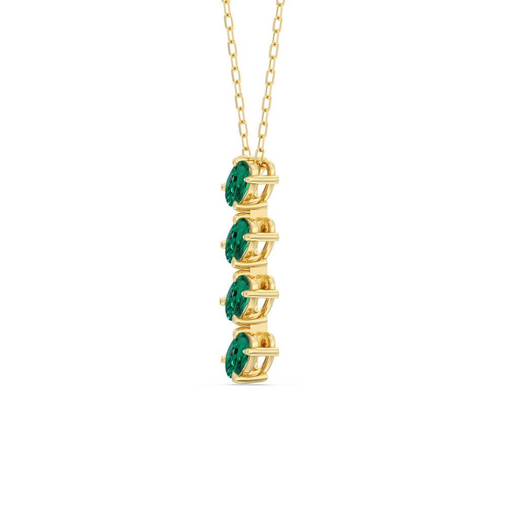 Emerald Cascade Necklace with 14KT Yellow Gold Cut Diamond in 14KT Yellow Gold view 2
