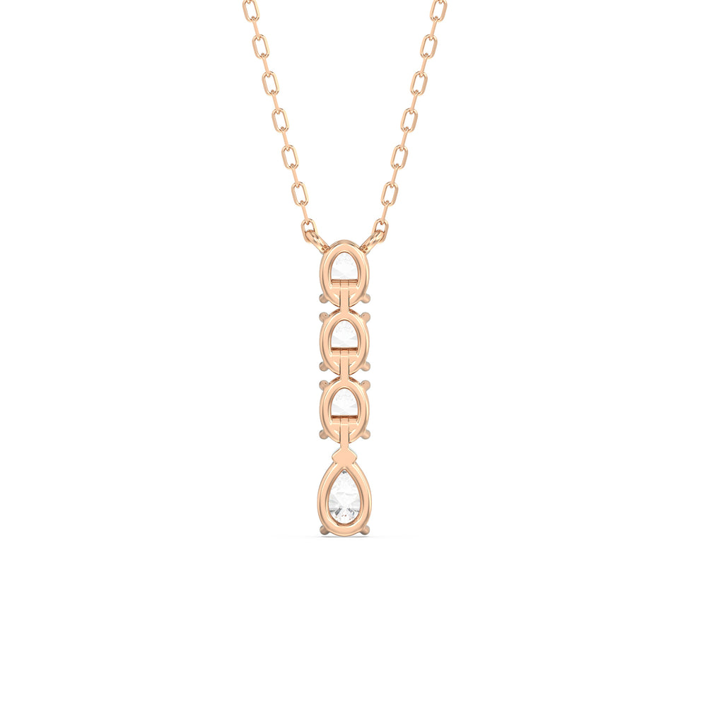 Ethereal Elegance Diamond Necklace with 14KT Rose Gold / Lab / 1 Cut Diamond in 14KT Rose Gold / Lab / 1 view 6
