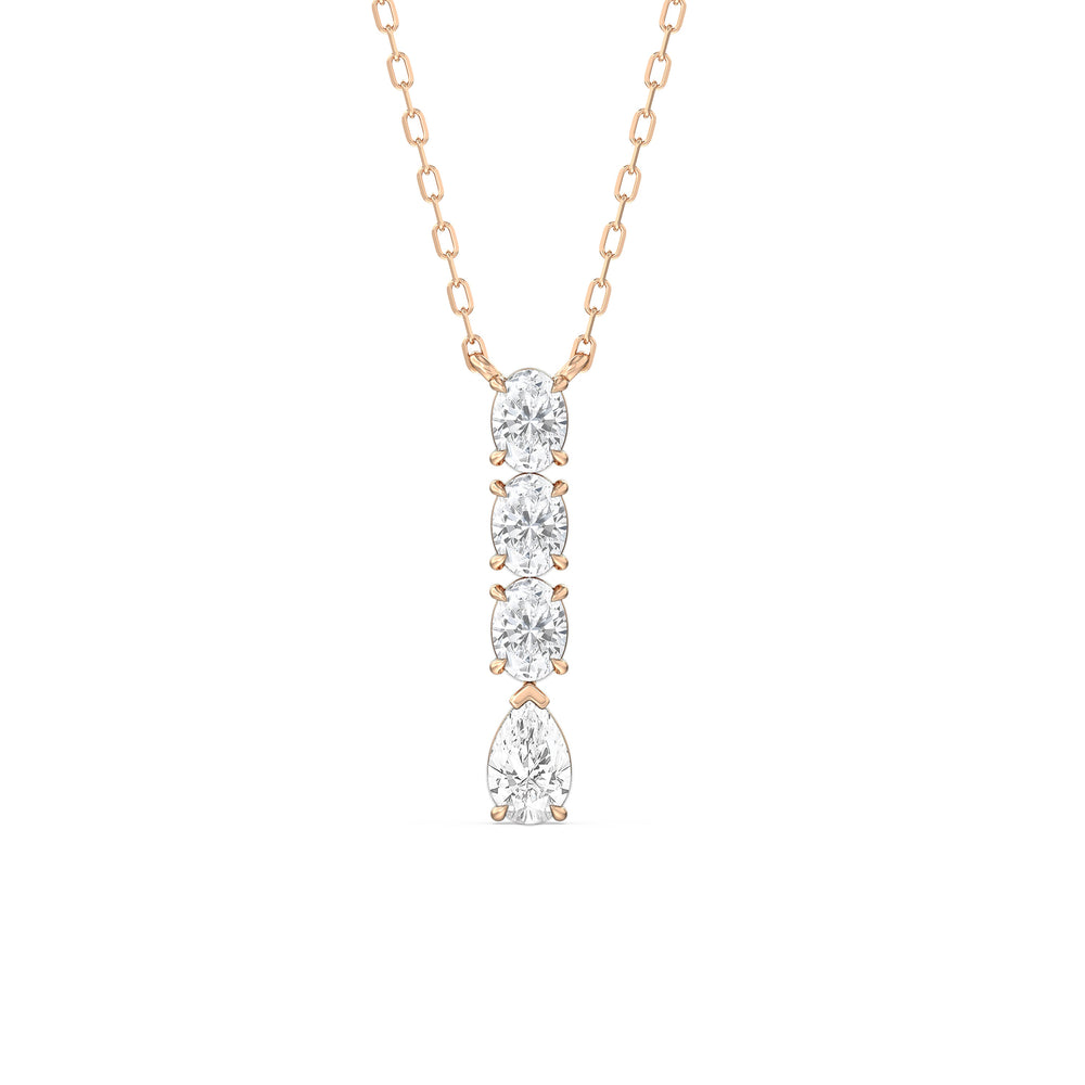 Ethereal Elegance Diamond Necklace with 14KT Rose Gold / Lab / 1 Cut Diamond in 14KT Rose Gold / Lab / 1 view 1

