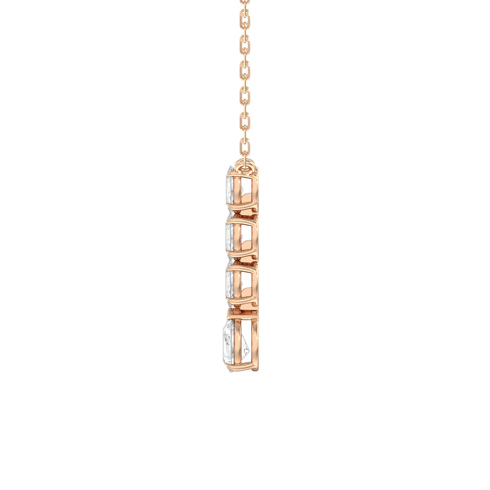 Ethereal Elegance Diamond Necklace with 14KT Rose Gold / Lab / 1 Cut Diamond in 14KT Rose Gold / Lab / 1 view 5
