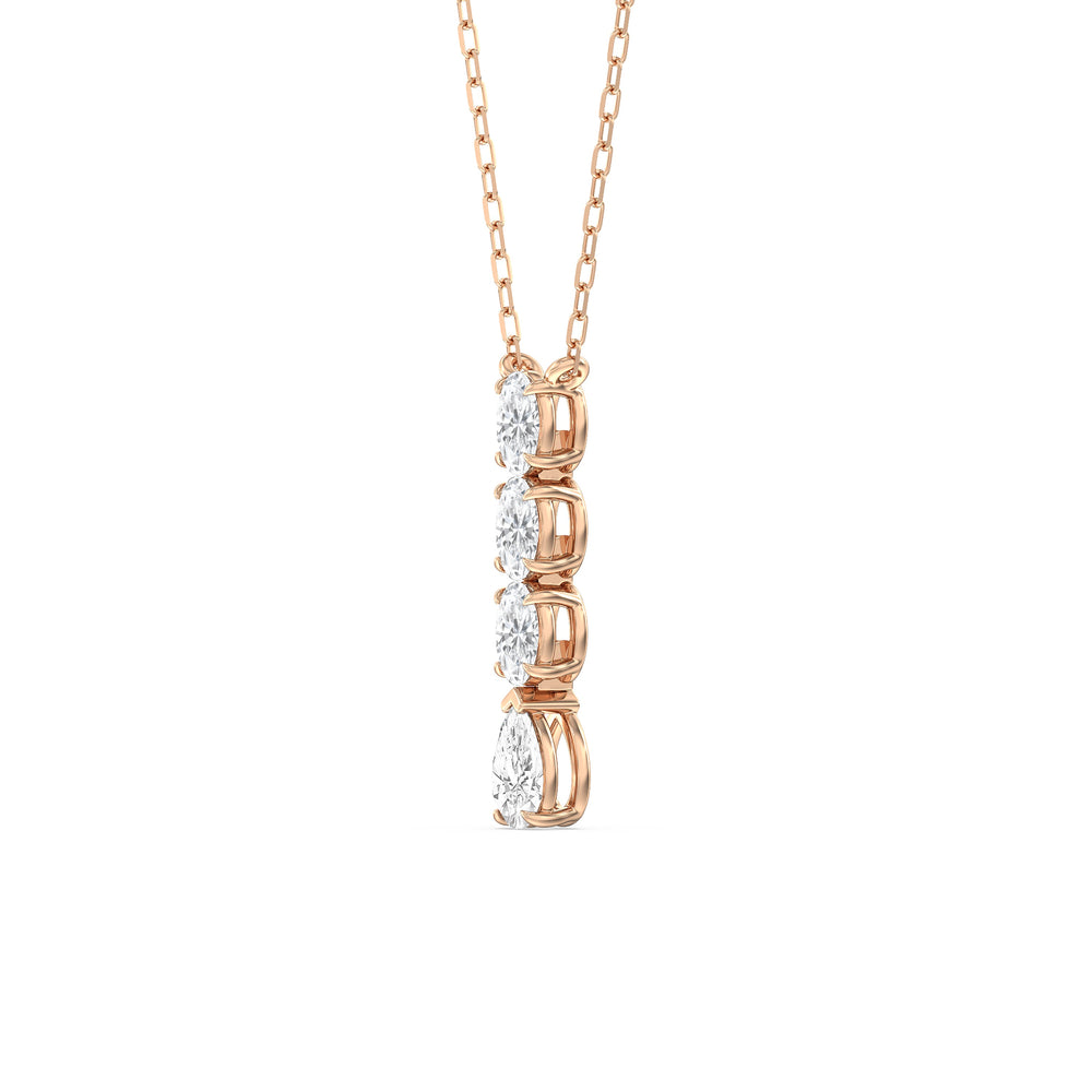 Ethereal Elegance Diamond Necklace with 14KT Rose Gold / Lab / 1 Cut Diamond in 14KT Rose Gold / Lab / 1 view 2
