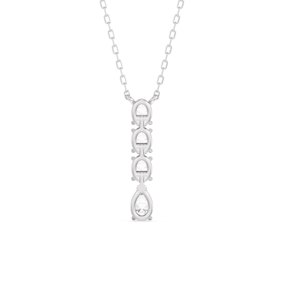 Ethereal Elegance Diamond Necklace with 14KT White Gold / Lab / 1 Cut Diamond in 14KT White Gold / Lab / 1 view 6
