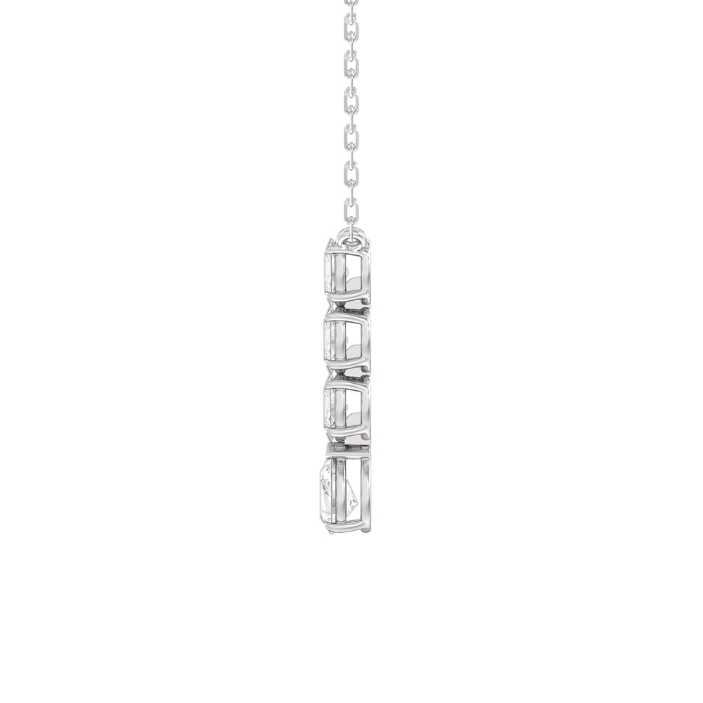 Ethereal Elegance Diamond Necklace with 14KT White Gold / Lab / 1 Cut Diamond in 14KT White Gold / Lab / 1 view 5
