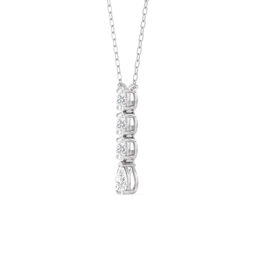 Ethereal Elegance Diamond Necklace with 14KT White Gold / Lab / 1 Cut Diamond in 14KT White Gold / Lab / 1 view 2
