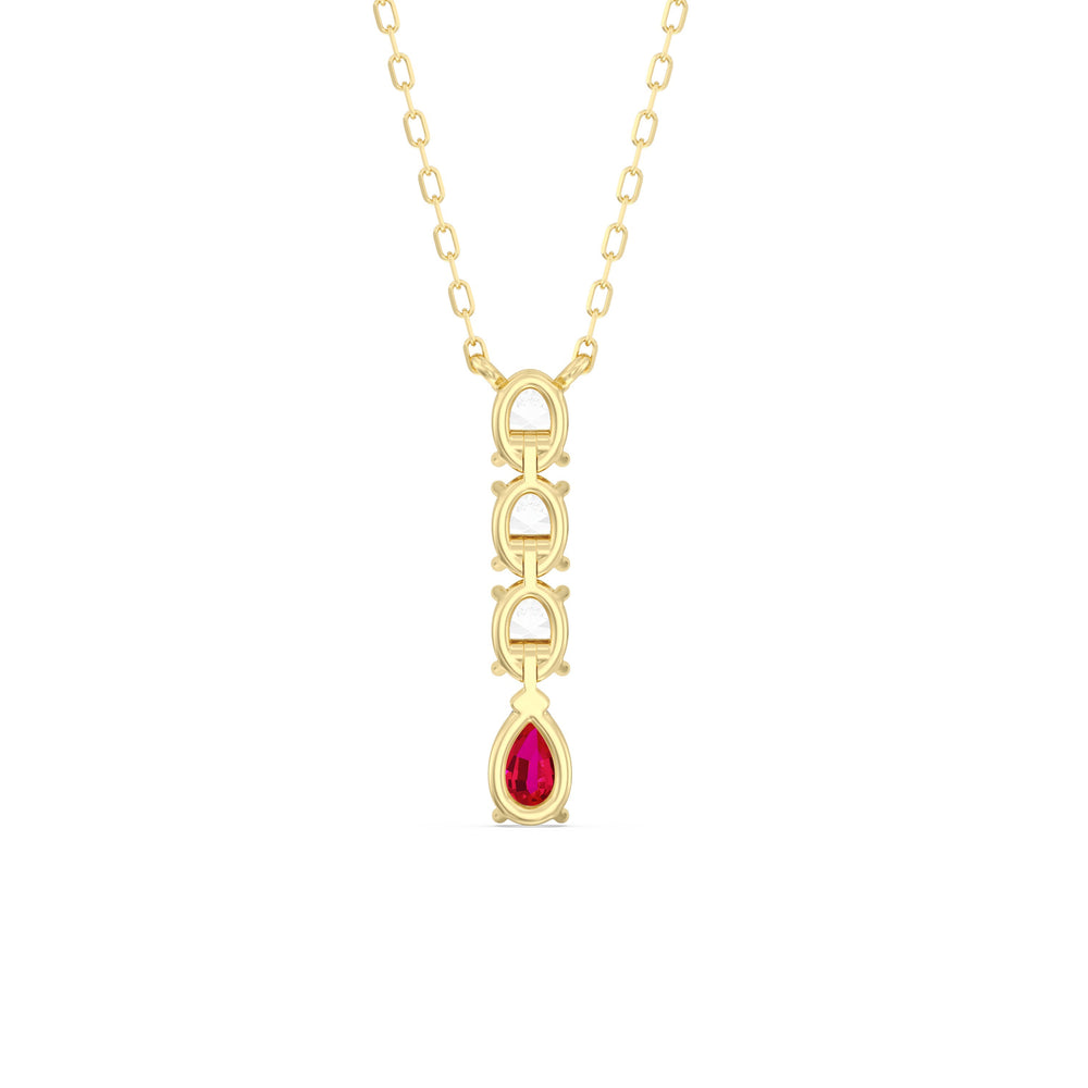 Ruby and Diamond Ethereal Elegance Necklace with 14KT Yellow Gold Cut Diamond in 14KT Yellow Gold view 4
