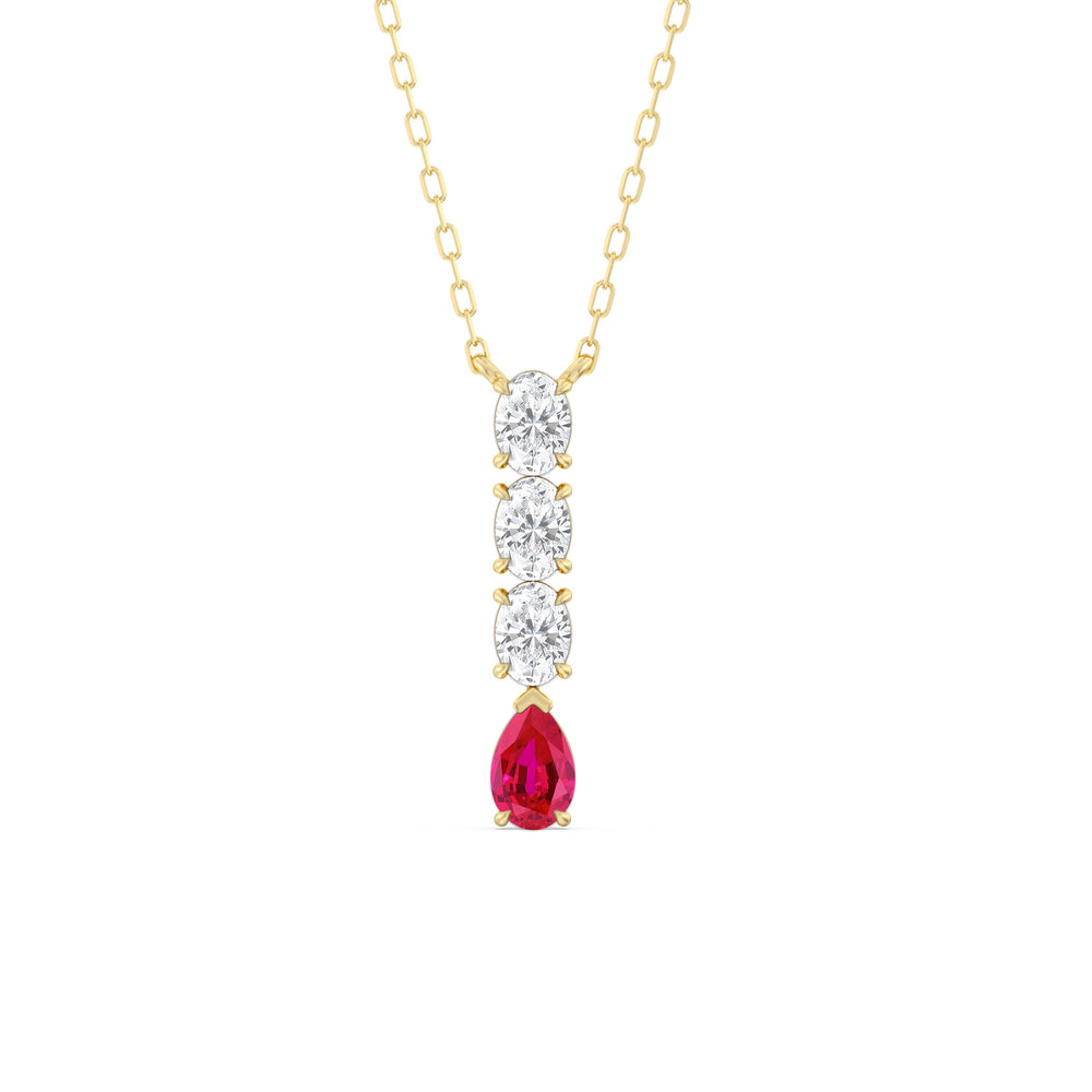 Ruby and Diamond Ethereal Elegance Necklace with 14KT Yellow Gold Cut Diamond in 14KT Yellow Gold view 1
