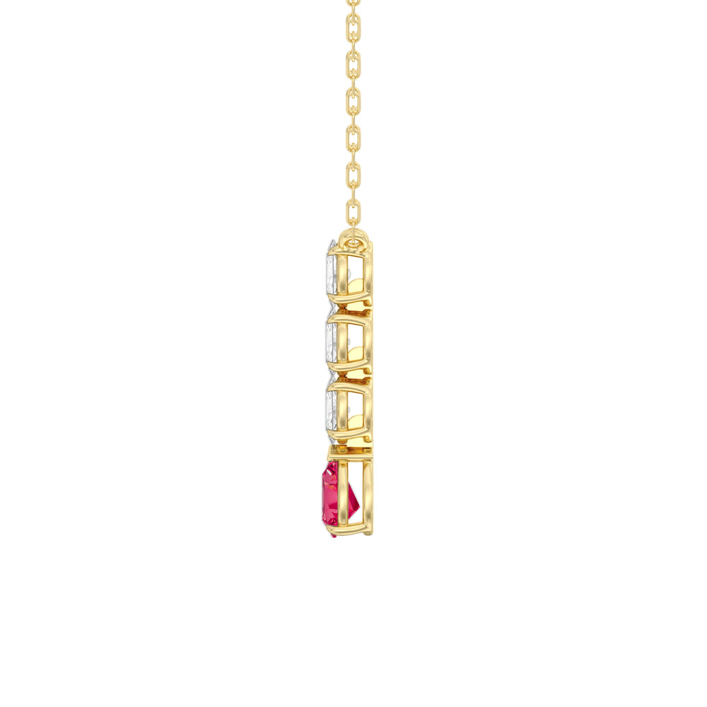 Ruby and Diamond Ethereal Elegance Necklace with 14KT Yellow Gold Cut Diamond in 14KT Yellow Gold view 3
