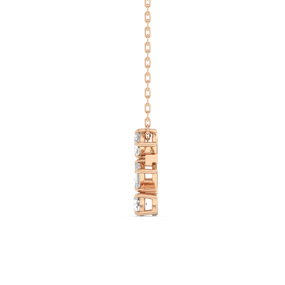 Sleek Sparkle Diamond Necklace with 14KT Rose Gold / Lab / 3/4 Cut Diamond in 14KT Rose Gold / Lab / 3/4 view 5

