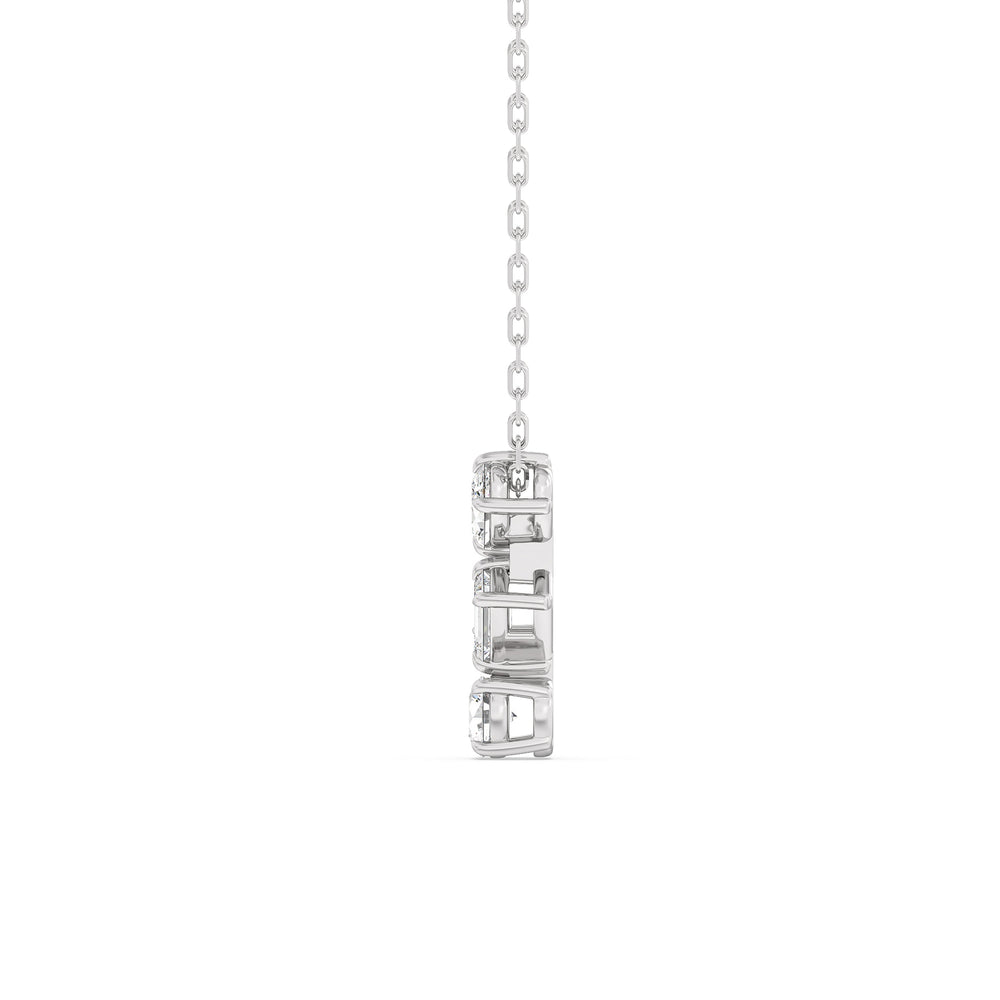 Sleek Sparkle Diamond Necklace with 14KT White Gold / Lab / 3/4 Cut Diamond in 14KT White Gold / Lab / 3/4 view 5

